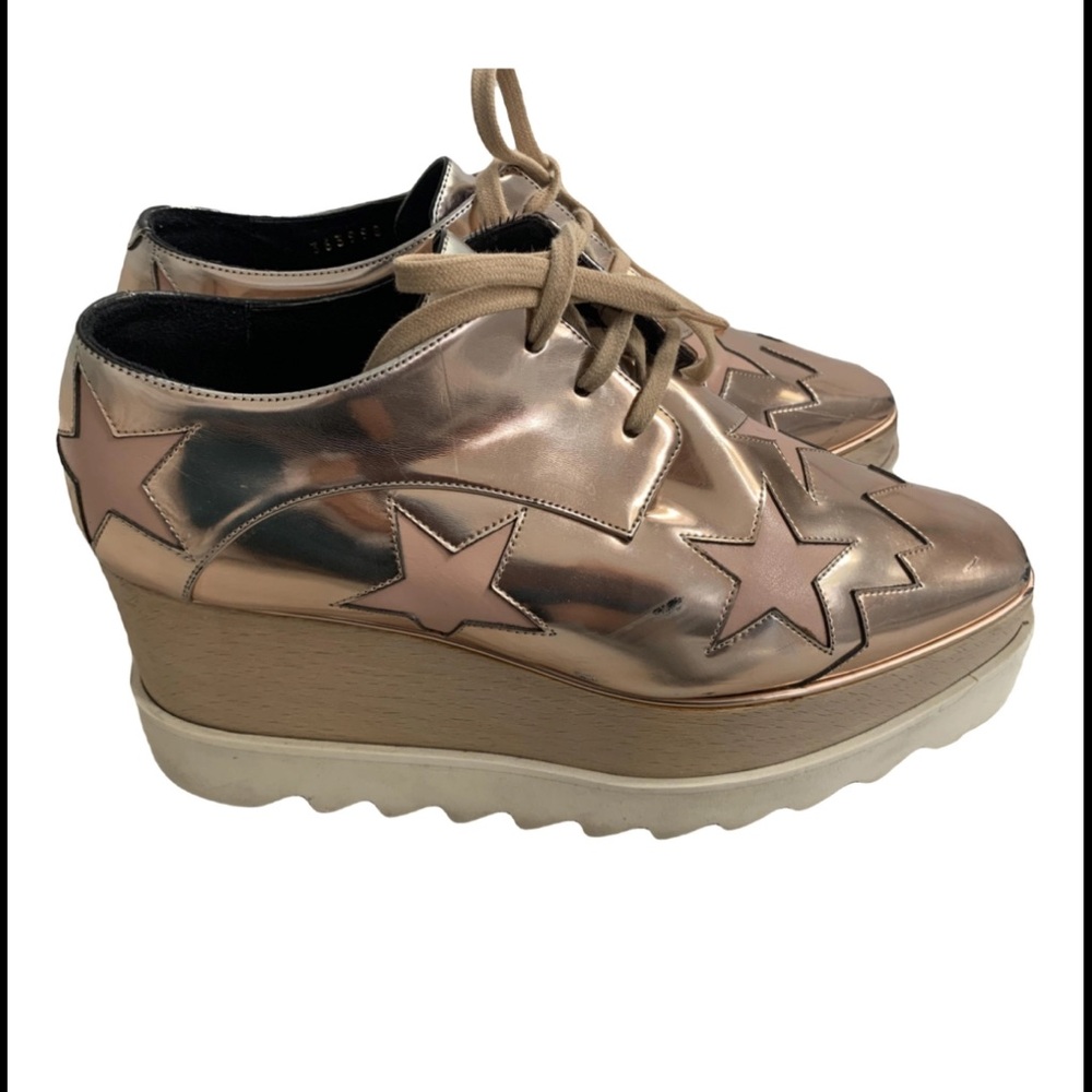 Stella McCartney Rose Gold Star Wedges Elyse